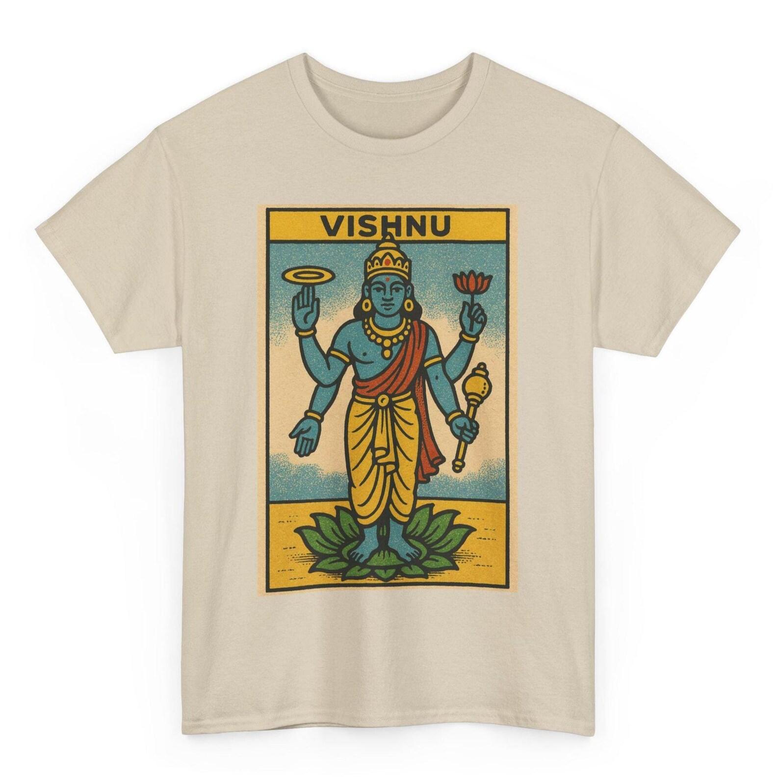 Vishnu T-Shirt: Retro Comic Style Hindu God Graphic Tee S