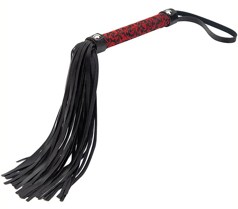 Martinet Tang 40cm Noir-Rouge - Correct Me - Fouets, Cravaches & Plumeaux
