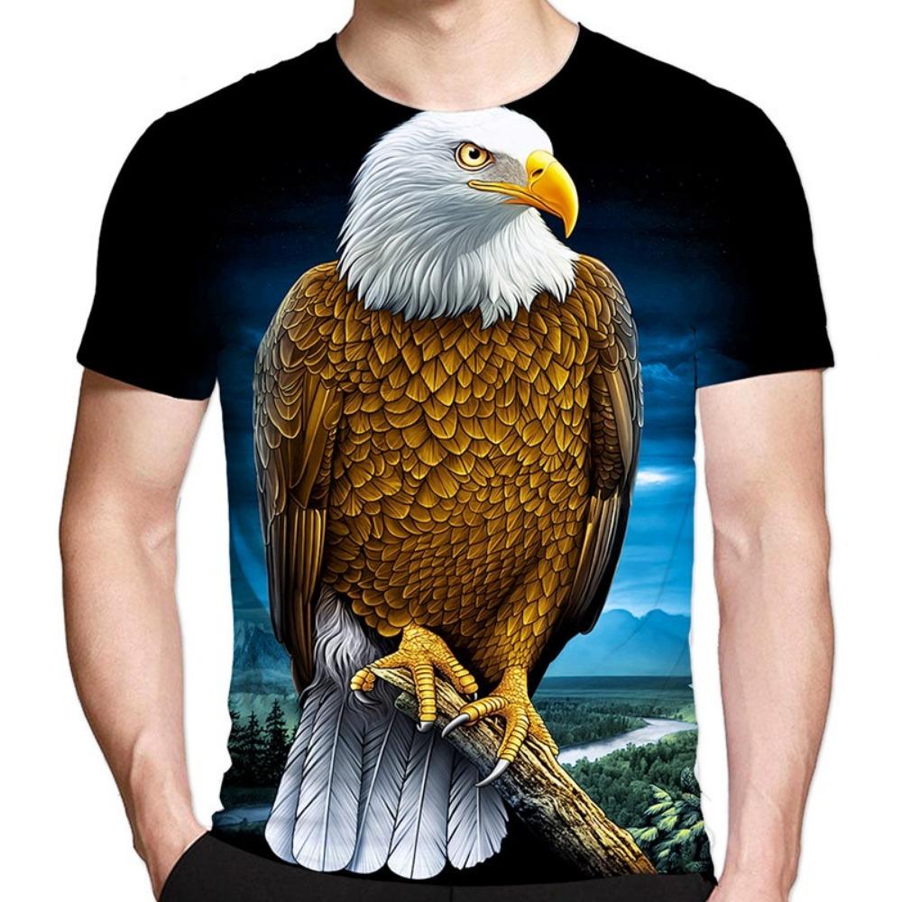 Summer Men The eagle T-shirt Personality Casual Animal Bird Pattern T-shirt Fashion Trend 3D Printed t-shirts