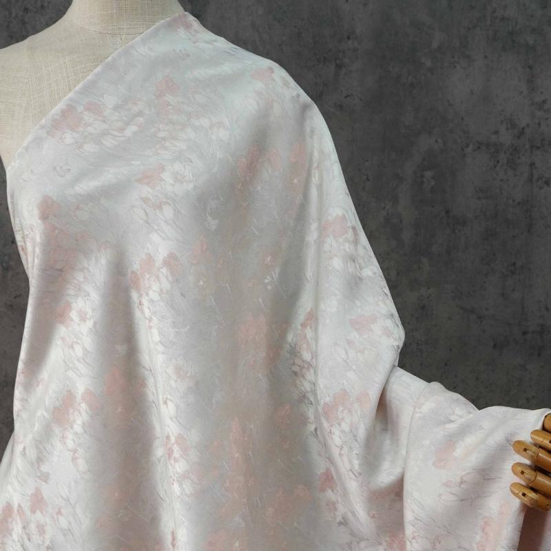 

147cm Wide Chinese Style Tulip Jacquard Fabric Vintage Designer Material for Diy Sewing Cheongsam Vest Skirt Shirt Pillow Covers 100x147cm