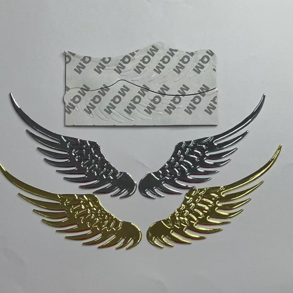 Angel Wings Eagle Wings Pure Metal Car Tail Emblem Sticker Car Emblem Modification Personalized Decorative Sticker 3D Stereoscopic Sticker
