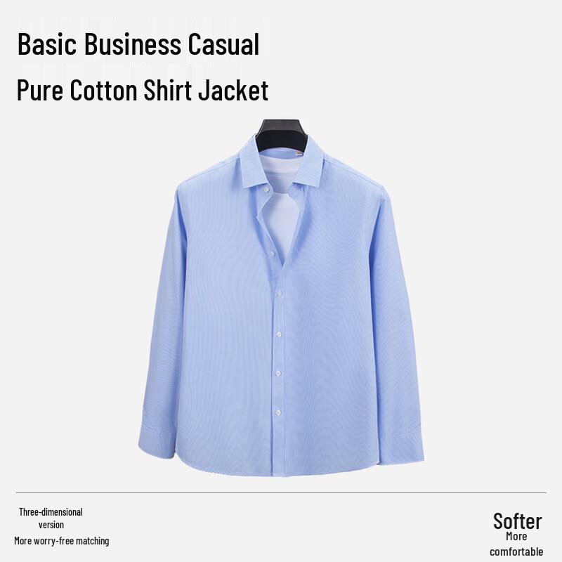 POLOMEISDO Men's 100% Cotton Long-Sleeve Fine Plaid Non-Iron Shirt