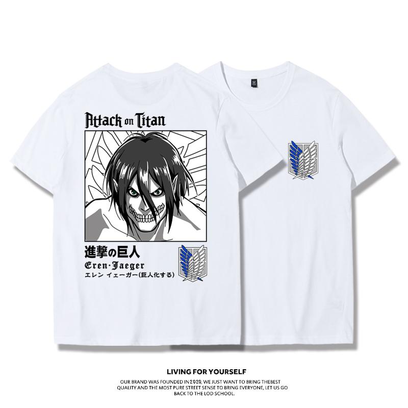 Attack Giant T-shirt Wings of Freedom Alan Mikasa Livel Soldier Anime 100% Cotton Short Sleeve Men's Fashion