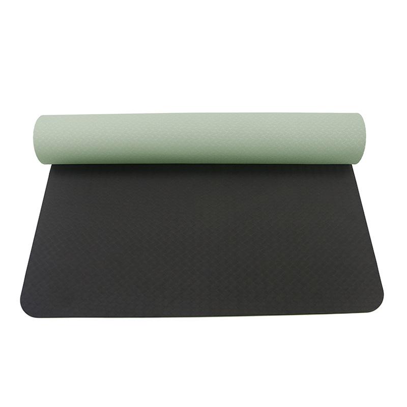 Shi Yan Extra-Wide TPE Yoga Mat—Non-Slip, Double-Sided, Wear-Resistant, 80cm Wide, 6mm Thick. светло-зеленый/чёрный