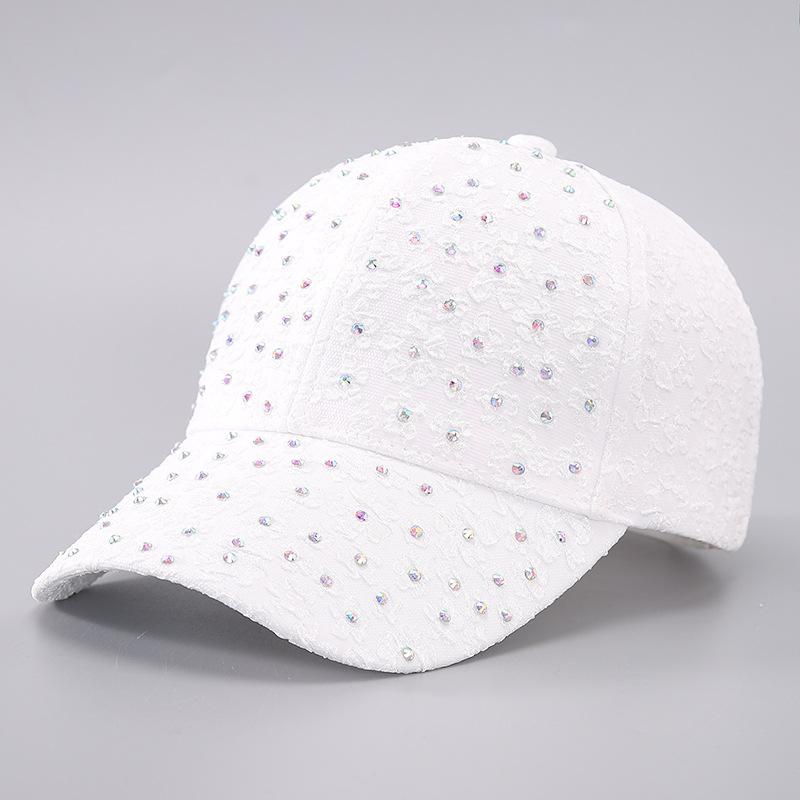 Rhinestone flower baseball cap women's European and American elegant fashion sunshade cap spot