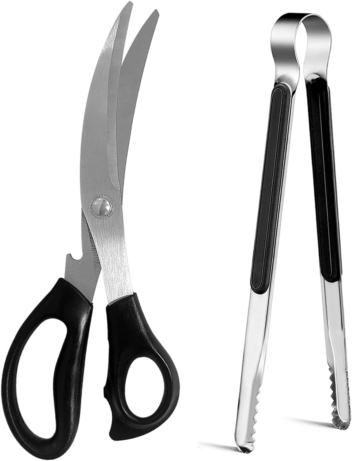 

BBQ Scissors Clip Set Stainless Steel Kitchen Tool Food Tongs for Chicken Cutlet Grilling Barbecue Cooking Heat Resistant чёрный