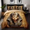 Egyptian Mythology Pharaoh Relief Totem 3D Print Bedding Set For Teens Adults Style Bed Cover Soft Home Polyester Quilt Cover