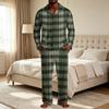 Herren-Karos-Pyjama-Set mit Hemd mit Knopfleiste und Reverskragen und entspannter Passform mit geradem Bein - Zweiteilige Nachtwäsche