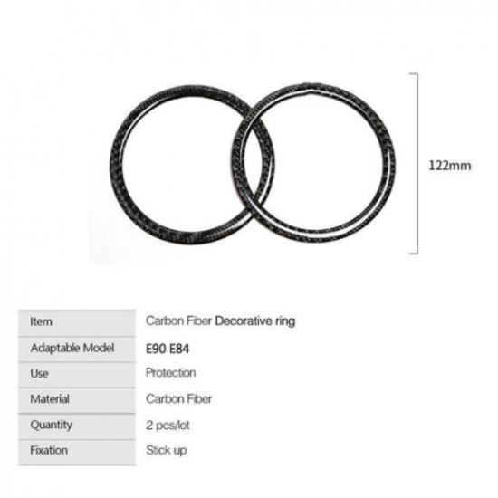 2pcs/set High Quality Carbon Fiber Car Door Speaker Circle Cover For BMW E90 E84