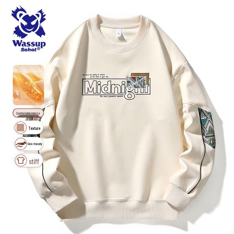 

Wassup Sohot Men s New Chinese Style Round Neck Sweatshirt XL