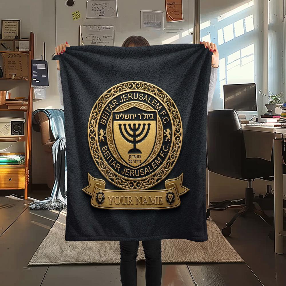Custom Name Beitar Jerusalem Flannel Blanket, High Quality Comfortable for All Seasons, Home Decor, Warmth and Comfort