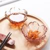 Japanese Glass Sakura Disc Gold Inlay Flower Candle Holder Creative Sauce Bowl  Candle Container