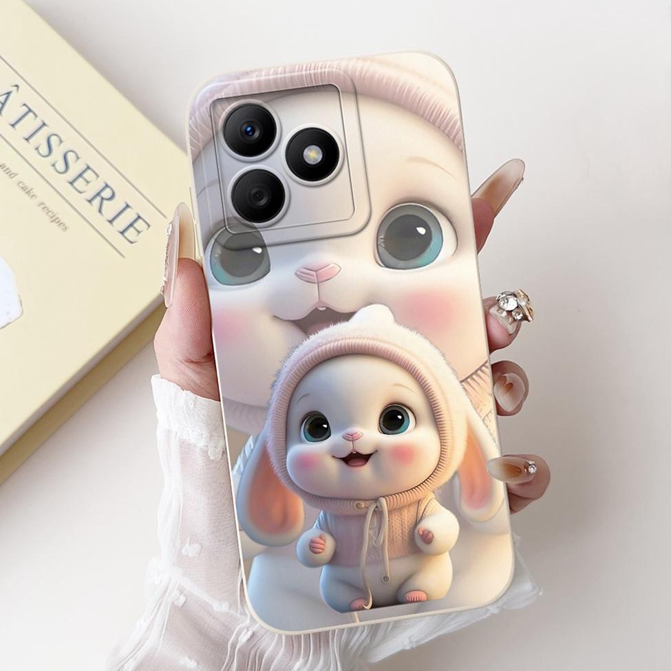 For Realme C61 RMX3939 RMX3930 C63 RMX3939 Case For Realme C63 Cover Luxury Fashion Flower Kawaii Girl Cute Cat Shockproof Shell