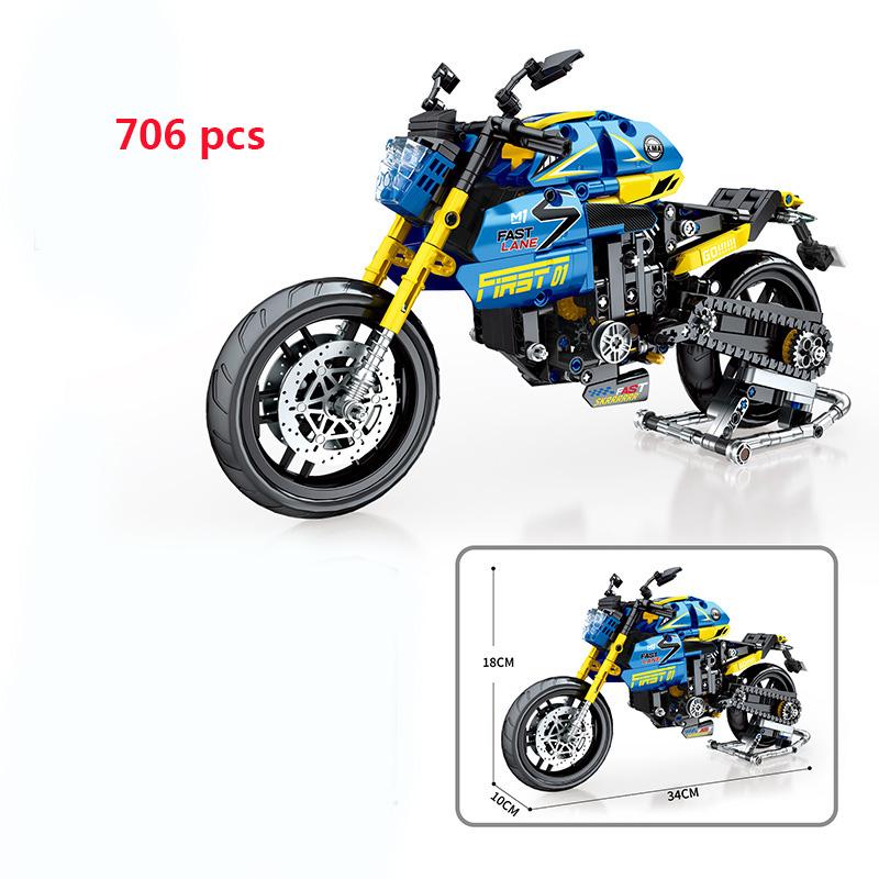 Technical Motorcycle Building Block City Motor Racing Car Speed Motorbike Off Road MOC Model Vehicle Toys For Adults Boy Gifts