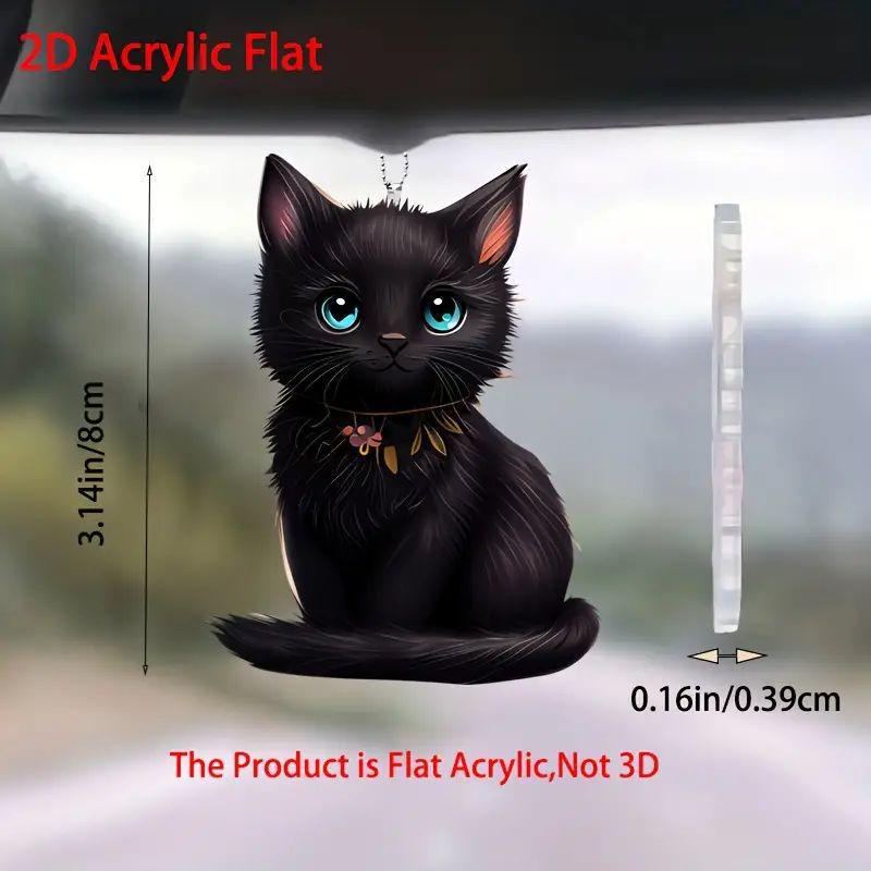 Acrylic Cat Hanging Ornament for Car Interior Halloween Decor