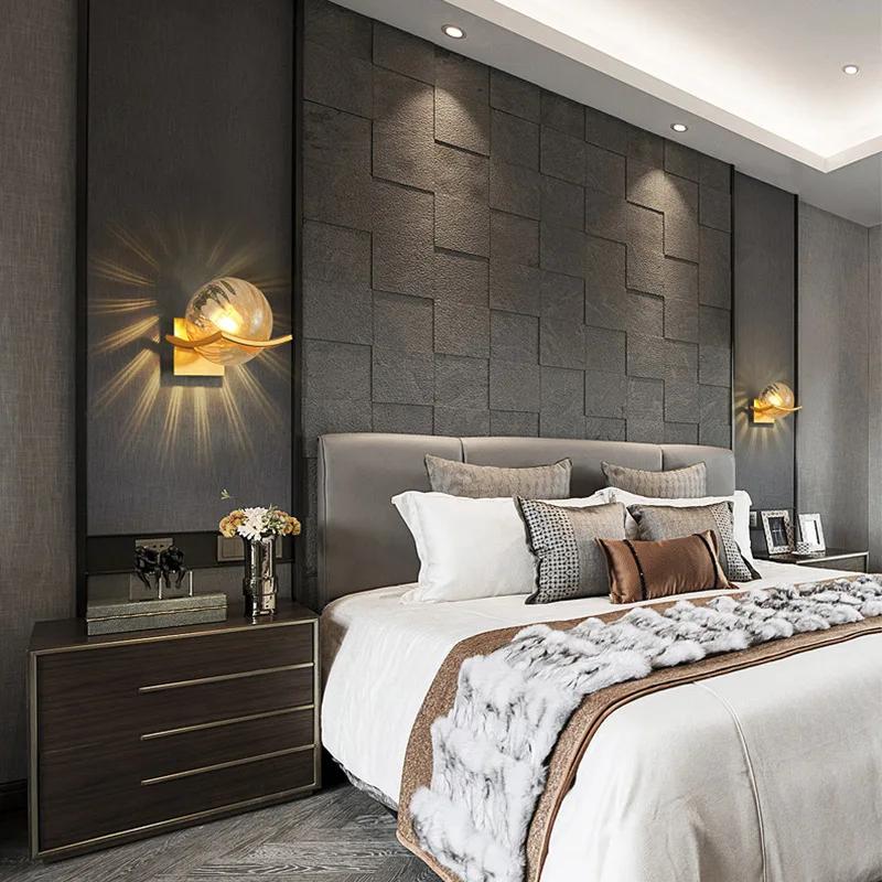 Nordic Minimalism Iron Art Glass Ball Wall Light Bedroom Study Dining Table Corridor Aisle Wall Lamp LED Home Decoration Luster