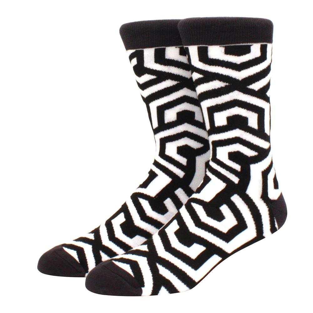 Herr Kammade Bomullsstrumpor Roliga Glad Novelty Långa Crew Strumpor Astronaut Djur Romb Galet Roliga Funky Skateboard Strumpor Färgglada