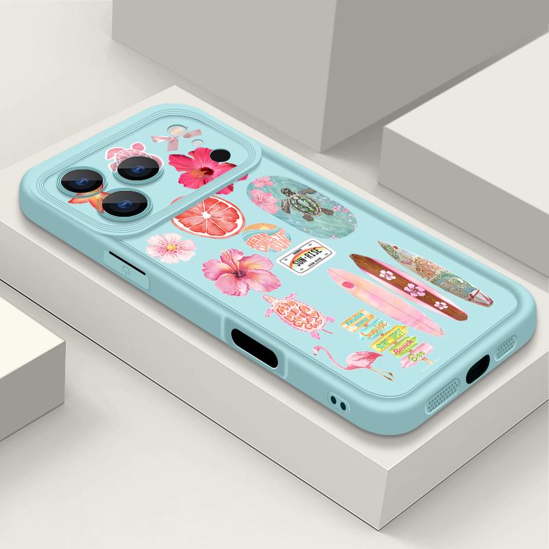 Flower Turtle Print Soft TPU Phone Case For iPhone Air 16e 17 16 15 14 Pro Max 13 12 Pro 15 16 14 Plus Shockproof Silicone Cover