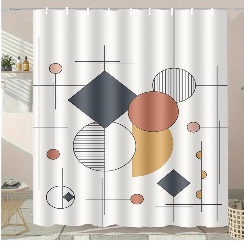 

Colored Circles Washable Dirt-Resistant Shower Curtain Shower Head Waterproof Polyester Bath Curtain For Home Decor Accessories W60H190(CM)-1 Pcs