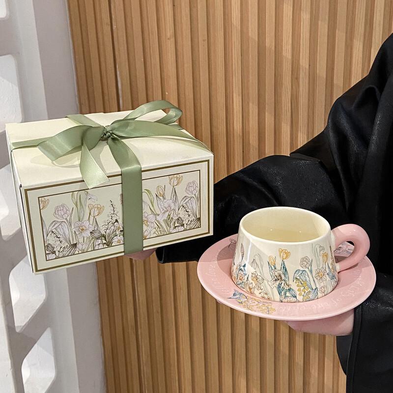 Ceramic Coffee Cup and Saucer Gift Set
