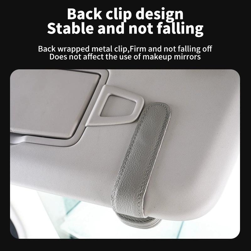 Universal Car Sunglasses Holder Magnetic Eyeglass Hanger Clip Magnetic Leather Eyeglass Hanger Clip Car Accessories