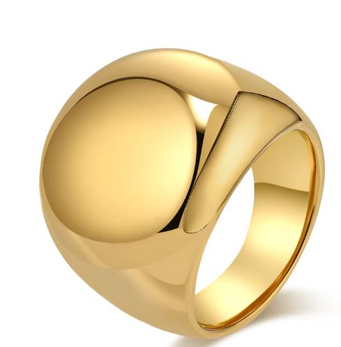 High Polished Mirror Big Ring Stainless Steel High Quality Women 18K Gold Not Fading Ring for Engagement