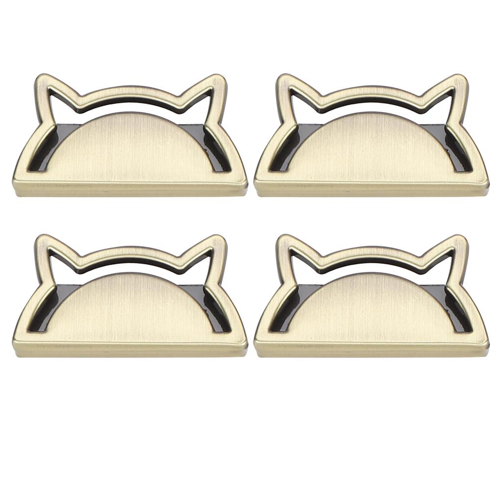 4 Sada Kovová Ozdobná Spona Kočičí Klip Zarážka Kožené Zboží Zavazadla Džíny DIY Doplňky Bronzová