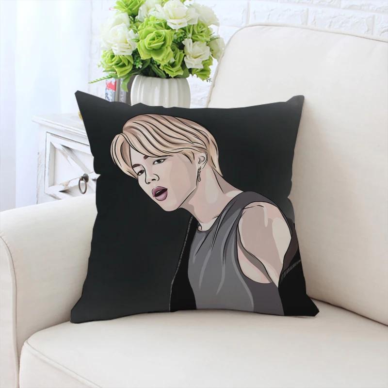 Custom Pillowcase P-Park Jimins Double-sided Printed Sofa Cushion Cover Office Chair Waist Cushion Headboard Cushion 40x40cm