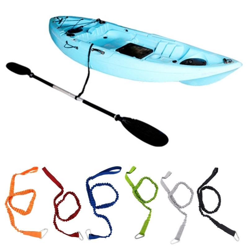 Stretchable Kayak Paddle Leash Tethers with D-Shape Carabiner Leash Strap Kayaking Board Paddle Surfboard Fishing Rod