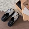 European Station thick-soled bag head half slippers women's summer wear 2025 new versatile one-pedal casual lazy sandals