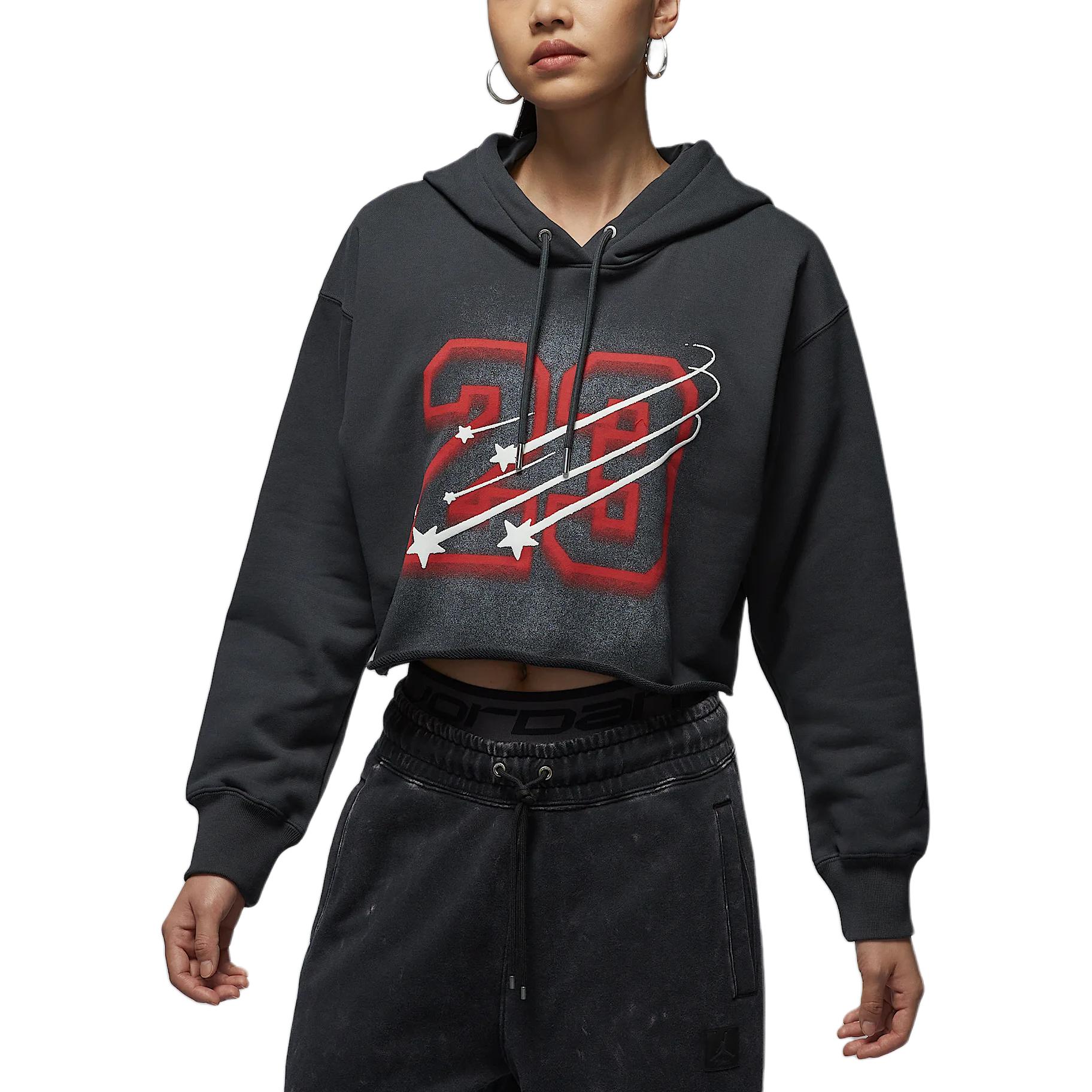 

Jordan Digital Hooded Long Sleeve Cropped Sweatshirt Women sweatshirt Black HJ0146045 XS
