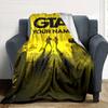 Gta Personalized Text Blanket Gift Customizable Blanket Soft & Cozy for Chair Home Decor Nap Bedding Four Seasons Universal