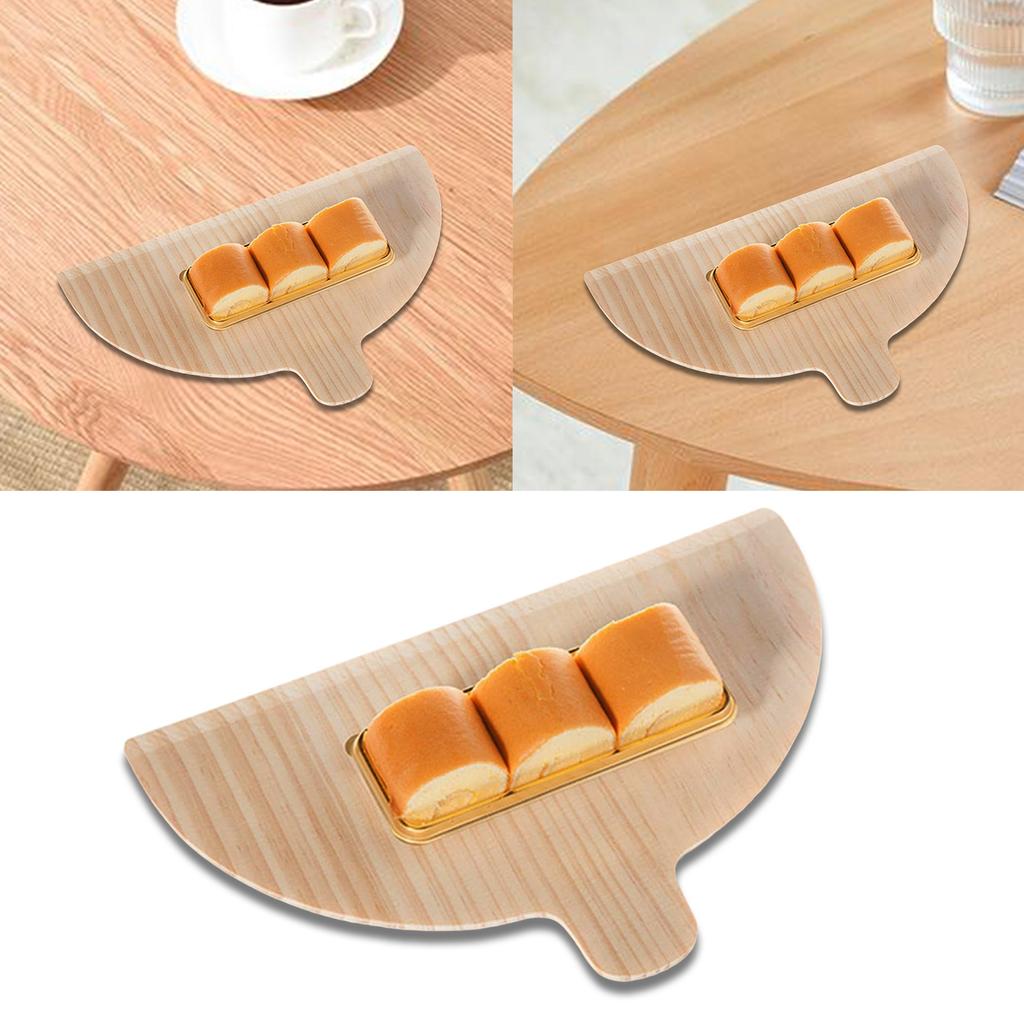 Set Of 4 Natural Wood Pizza Paddles with Ergonomic Handle Half Round Board for Baking Breads Suchis Cooking Tool