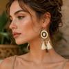 Zinc Zinc Alloy Tassel Earrings Beads Ethnic Earrings Beach Style Vintage Earrings  Summer