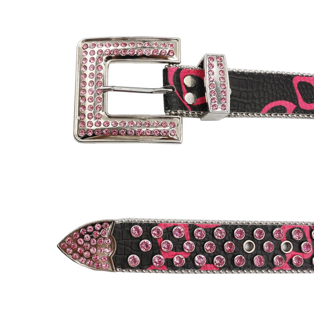 Belt, Men's Rhinestone Belt, Women's Belt, Full Diamonds, Fashionable Punk Style Wide Belt, Women's Trousers Belt Decoration
