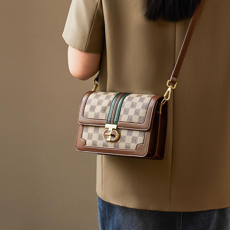 Qiao Lady Bag Women's 2025 New Crossbody Bag for Moms Small Square Bag Single Shoulder Luxury High-end Monogram Women's Bag
