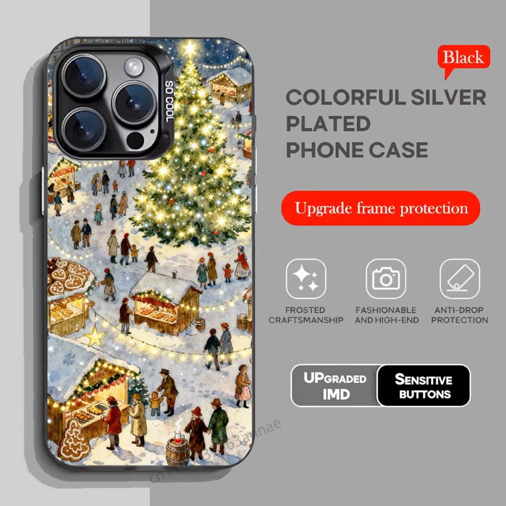 Cartoon Christmas Style Phone Case for iPhone 15 16 Pro Max Air SE 11 13 Pro 14 Plus 12 11Pro 15Pro Max 16e Cover