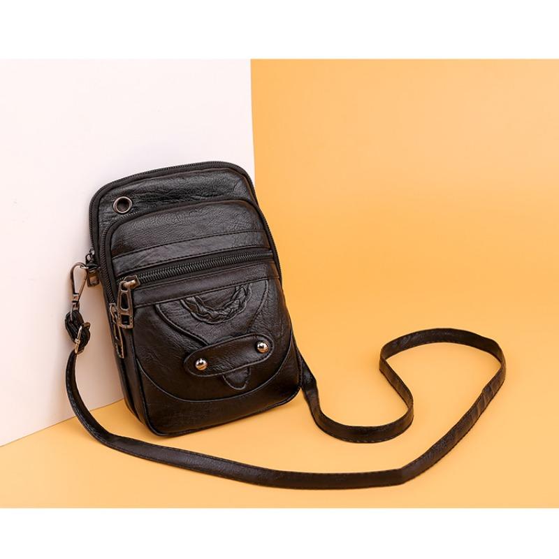 Women Crossbody Bag New Texture Shoulder Bag Phone Bag Soft Leather Chic Euro-American Style Mature Fashion Vintage Small Bag