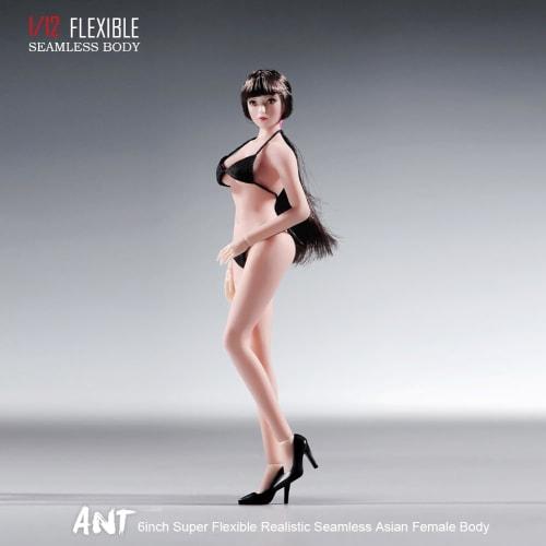 1/12 Scale Female Body, 6-Inch Super Flexible 22-Joint Seamless Female Body Micro Beauty 3D Action Doll with Detachable Legs, Suitable for Hobby Colle