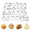 8/10/18/24Pcs Stainless Steel Cookie Cutter Set 3D Shape Design Various Patterns Holiday Cookie Mold Christmas Gift Baking Tool