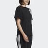Adidas Neo Striped Round Neck Pullover T-Shirt Women Tops Black HM7423