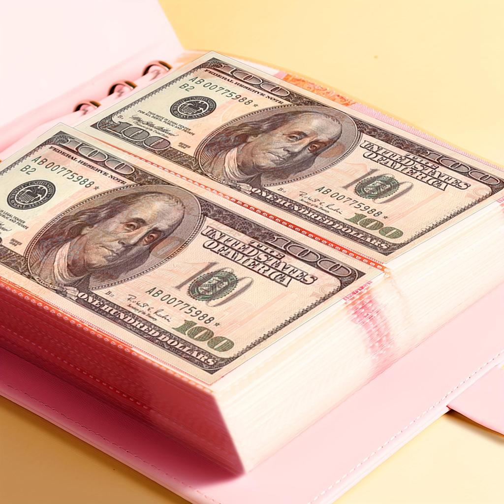 Sparbuch mit großer Kapazität, fasst 200 Banknoten, Budget-Bündelbeutel, Geldspar-Challenge, Geldspar-Bündelbeutel