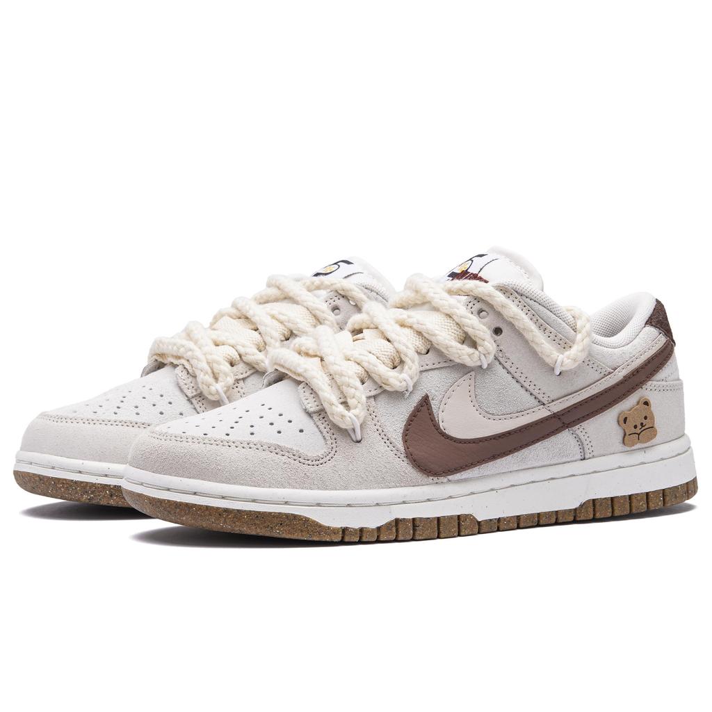 Nike Dunk Mocha Bear Abrasion Resistant Slip Resistant Abrasion Resistant Slip Resistant Low top Skateboard Shoes DO9457-100(Team645-)