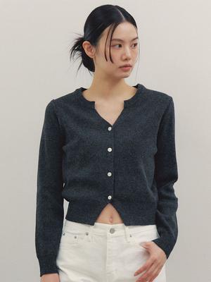 Gngb Slit Cardigan_Charcoal