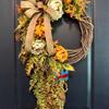 Rustic Hydrangea Wreath Wall Hanging Decor Farmhouse Home Door Or Window With Bow Accent