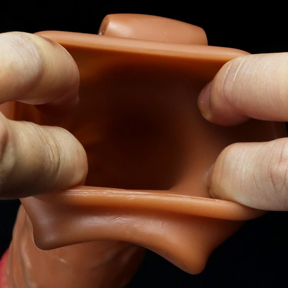 Realistický prodlužovač penisových rukávů Velký penis Sleeve Delay Ejakulace Dildo Sexuální hračky Rock Ring Kondom BDSM Fisting