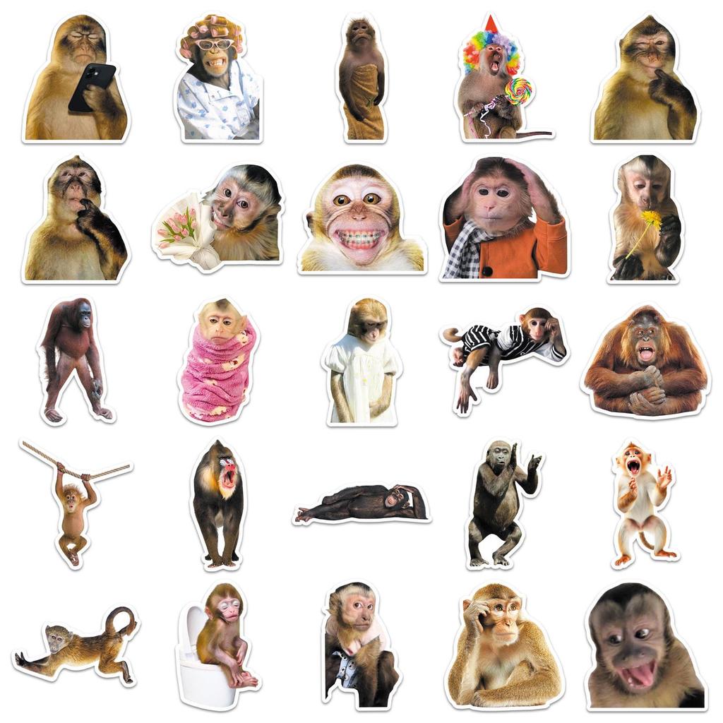 50 Crazy Monkey Cartoon Stickers: Fun, Creative, Waterproof Suitcase & Desktop Decorations