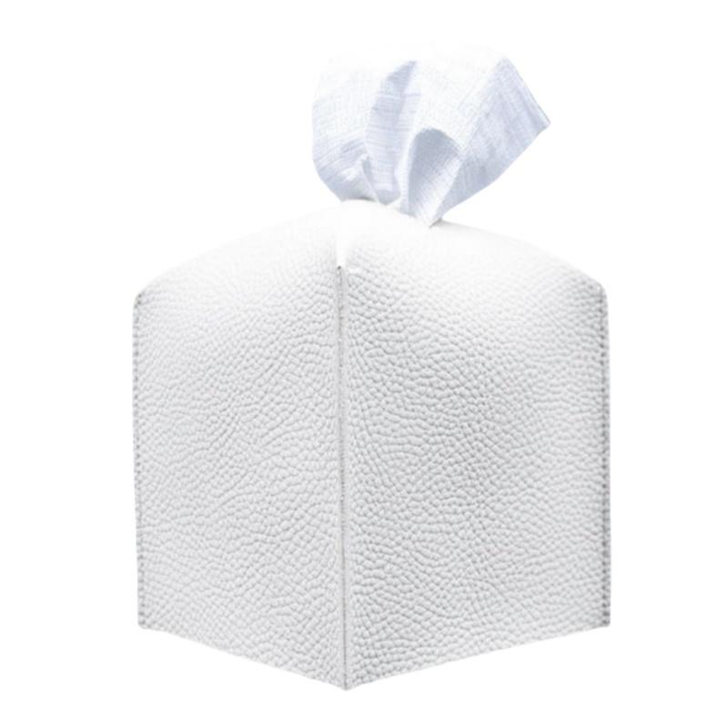 Leather Tissue Box Cover Square, Beautiful PU Leather Tissue Box Holder Decoration for Bathroom, Home Office, Living Room