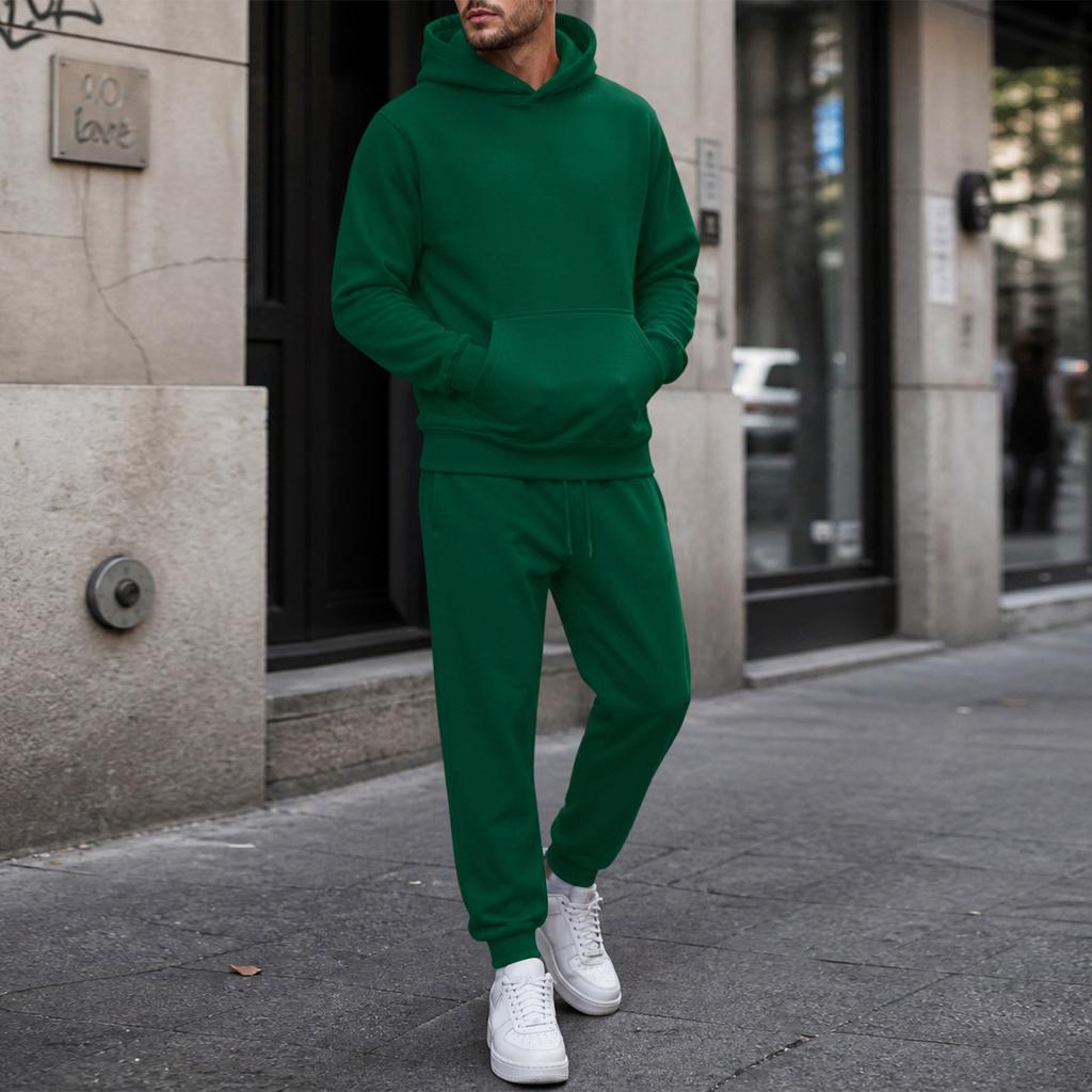 Completo da Ginnastica con Cappuccio da Uomo per Autunno Inverno, Spesso Pullover a Vestibilità Larga Tuta da Corsa, Abbigliamento Casual Atletico per Jogging