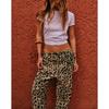 Spring New Trend Easiest for Match Mid-Waist Elastic Waist Bows Shoelace Animal Pattern Printed Pants 3067425